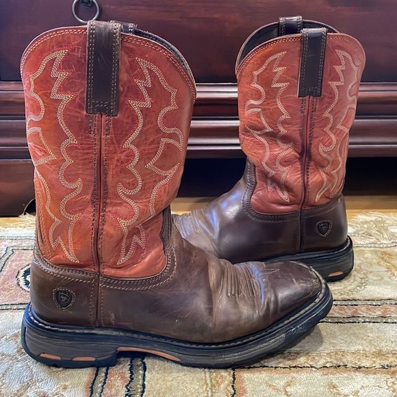 Ariat Other - Ariat Workhog Distressed Western Mens Sz 8.5D Leather Square Toe Cowboy Boot